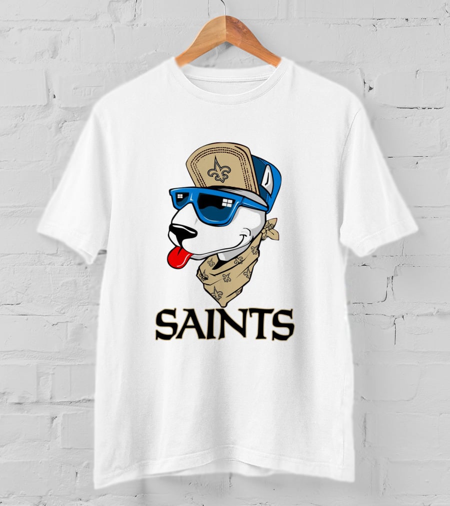 Saints Bull Terrier Fleur-de-Lis Hip Hop T-Shirt