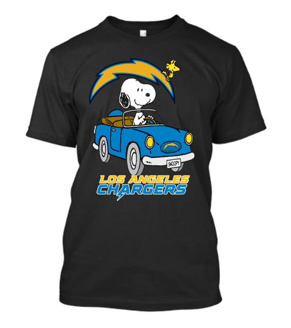 Los Angeles Chargers Snoopy Driving With Woodstock T-Shirt
