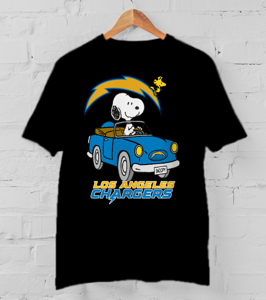 Los Angeles Chargers Snoopy Driving With Woodstock T-Shirt