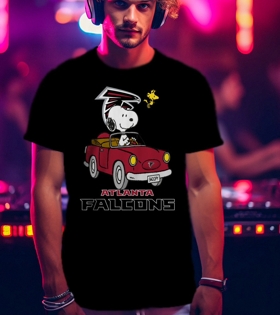 Atlanta Falcons Snoopy Driving Adventure T-Shirt