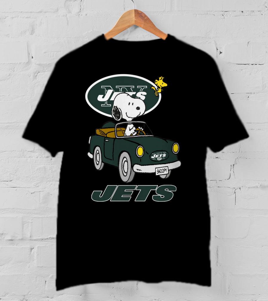 Jets Snoopy Woodstock Driving Car NY T-Shirt