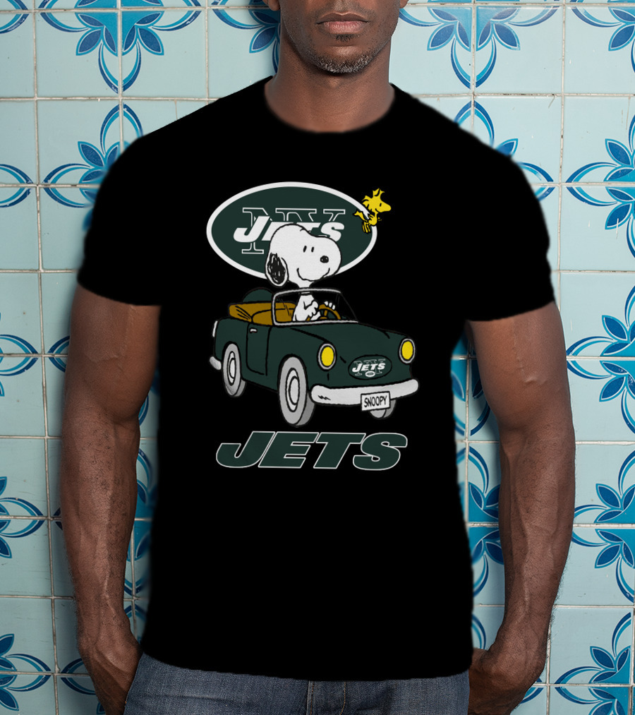 Jets Snoopy Woodstock Driving Car NY T-Shirt