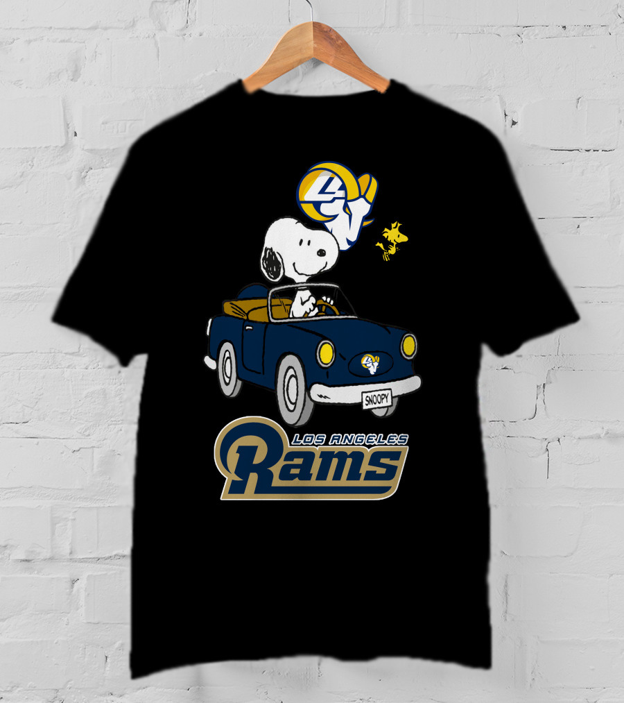 Los Angeles Rams Snoopy Driving With Woodstock T-Shirt