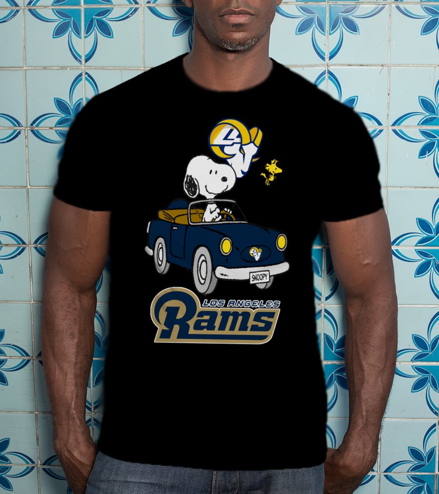 Los Angeles Rams Snoopy Driving With Woodstock T-Shirt