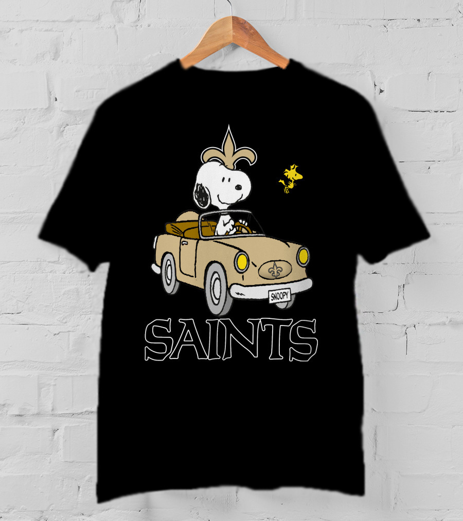 Saints Snoopy And Woodstock Driving Adventure T-Shirt