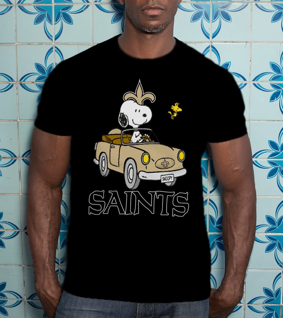 Saints Snoopy And Woodstock Driving Adventure T-Shirt