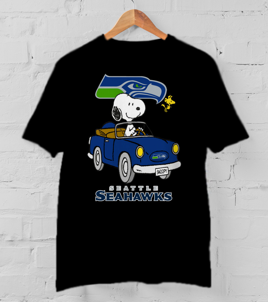 Snoopy Seattle Seahawks Long Ride Adventure T-Shirt