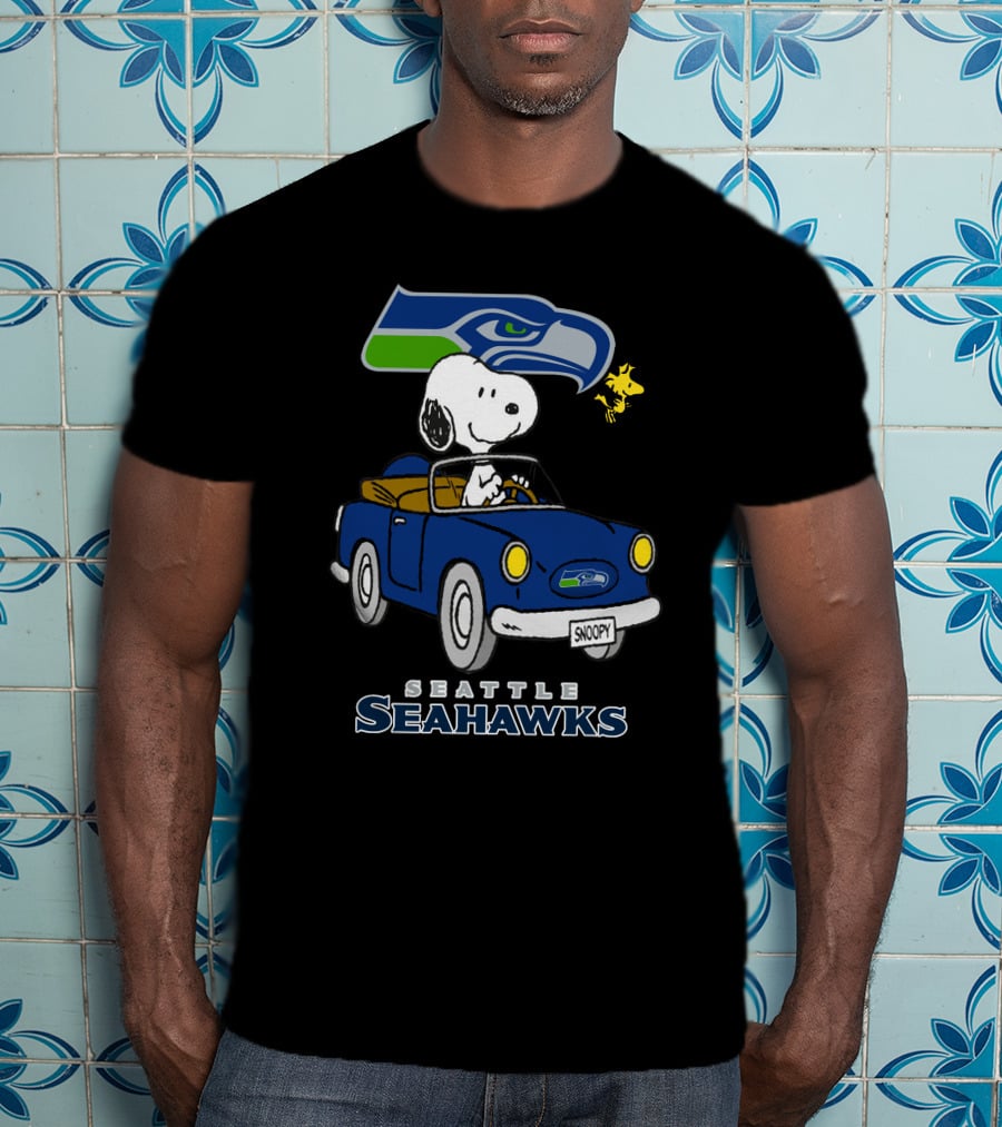 Snoopy Seattle Seahawks Long Ride Adventure T-Shirt