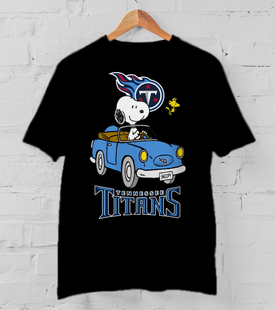 Tennessee Titans Snoopy Driving Woodstock Ride T-Shirt