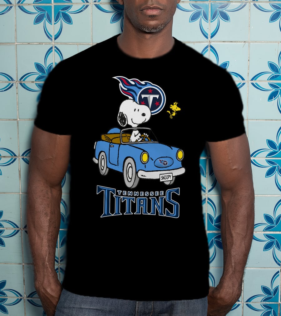 Tennessee Titans Snoopy Driving Woodstock Ride T-Shirt
