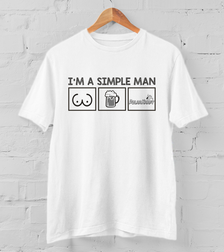 I'M A SIMPLE MAN Polar Kraft Beer Mug Iconic Symbols T-Shirt
