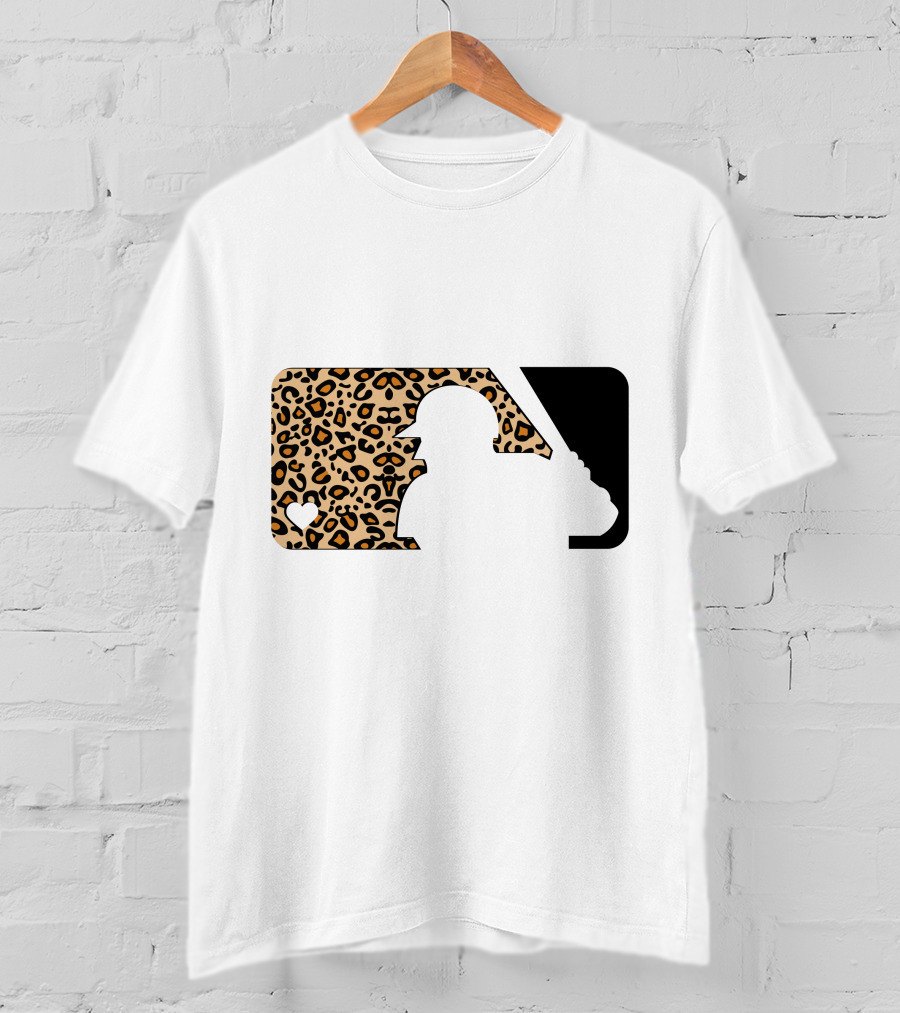 MLB Baseball Leopard Print Batter Silhouette Sublimated T-Shirt