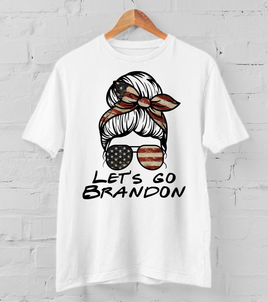 Let's Go Brandon American Flag Sunglasses And Bandana T-Shirt