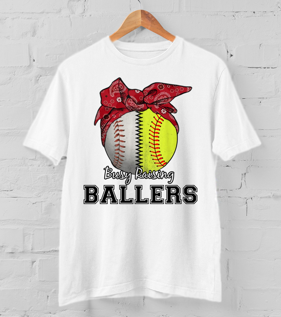 Busy Raising Baseball And Softball Ballers Bandana T-Shirt