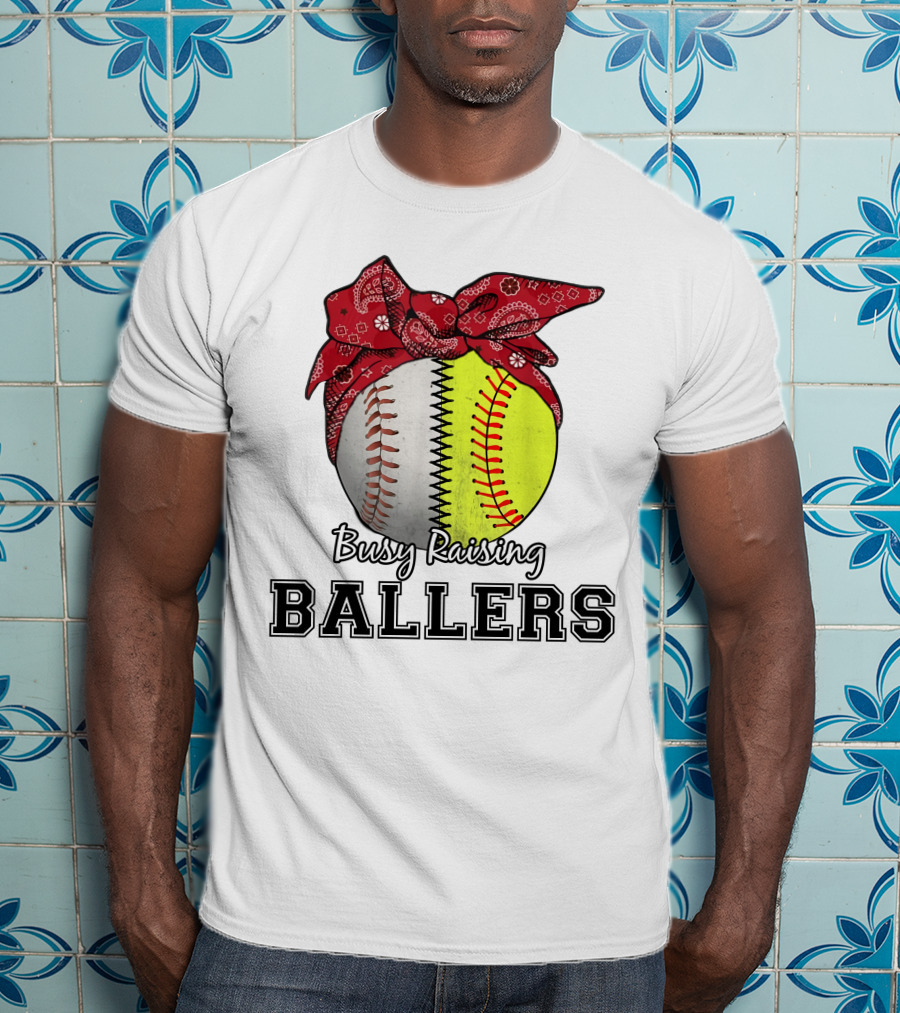 Busy Raising Baseball And Softball Ballers Bandana T-Shirt