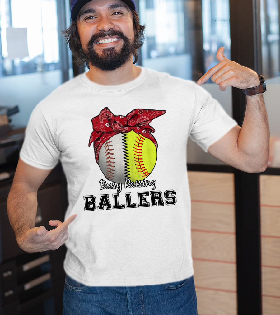 Busy Raising Baseball And Softball Ballers Bandana T-Shirt