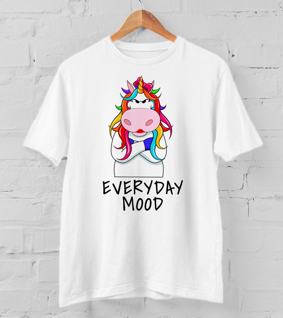 Everyday Mood Grumpy Rainbow Unicorn T-Shirt