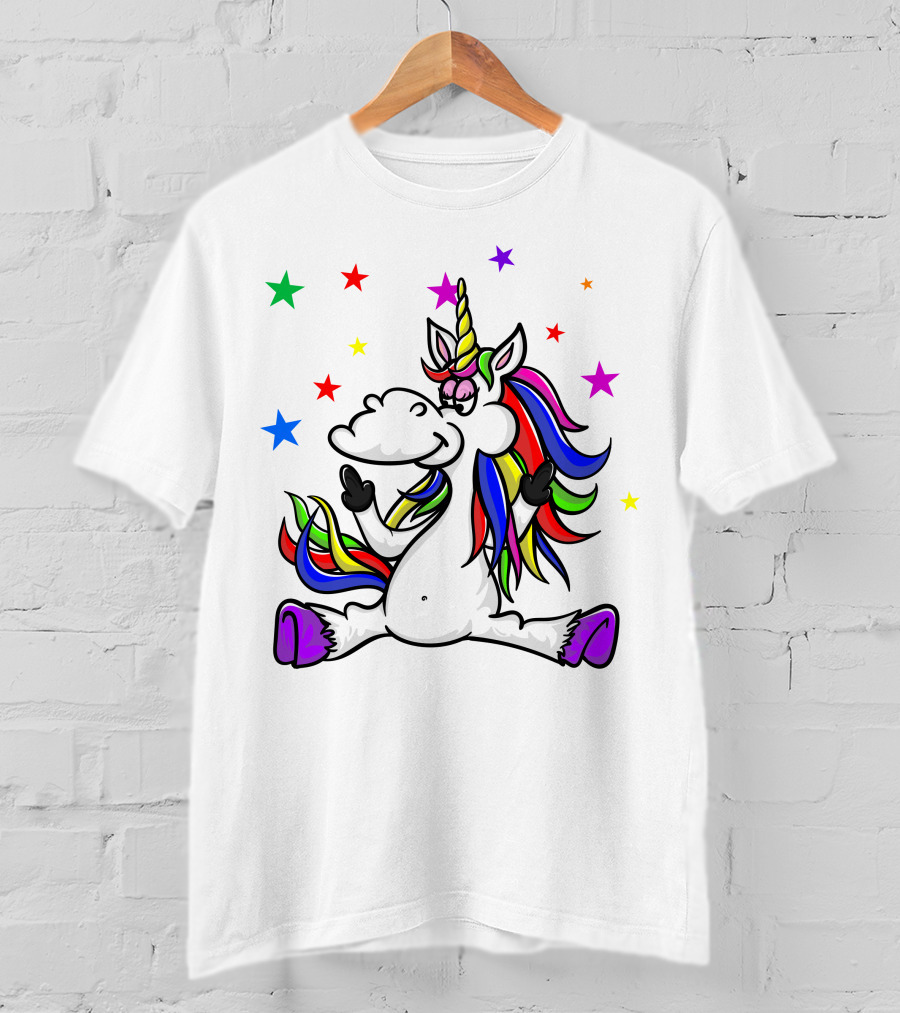 Funny Unicorn Twinkles Rainbow Star T-Shirt