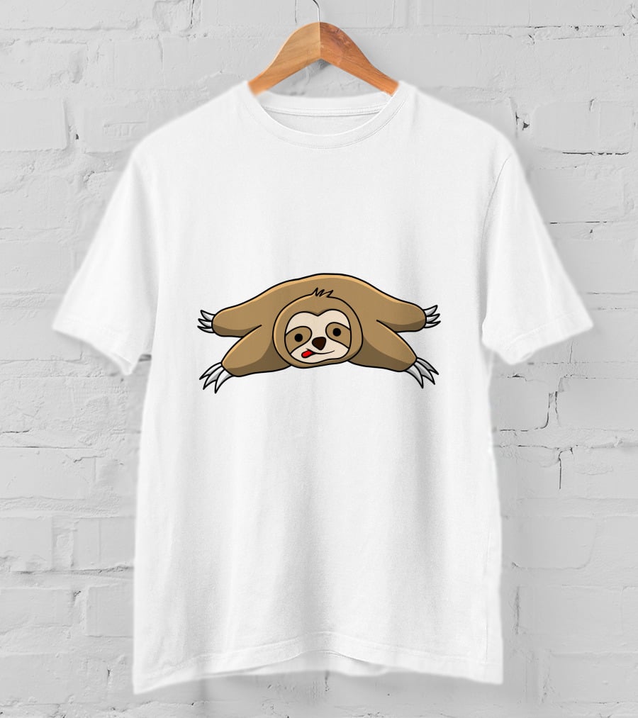 Lazy Sloth Relaxing With Tongue Out Iconic Pose T-Shirt