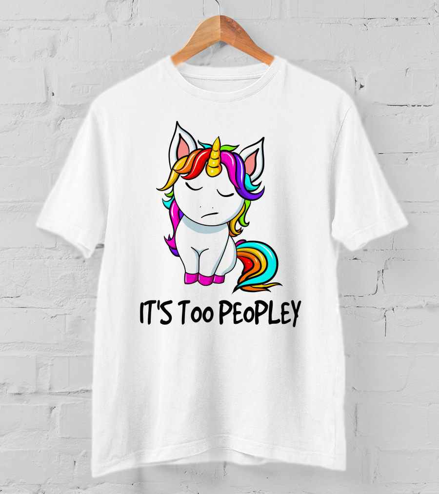 IT'S TOO PEOPLEY Unicorn Rainbow Mane Image T-Shirt