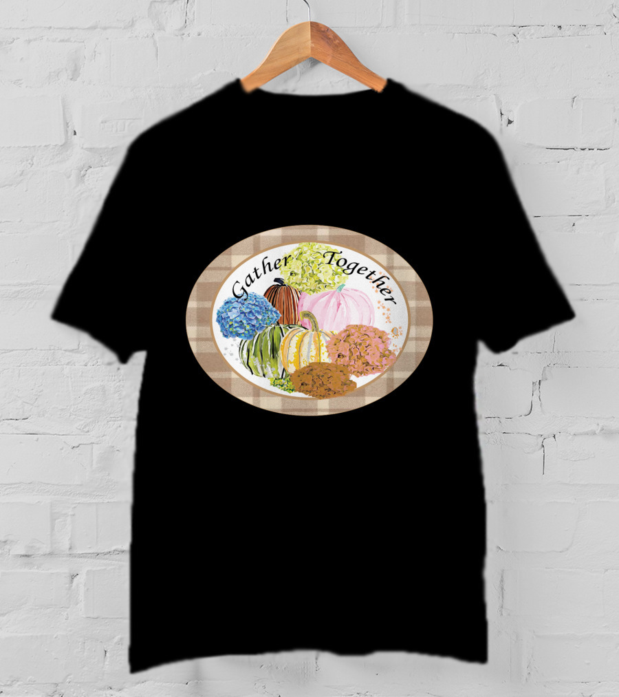 Gather Together Pumpkin Plaid Thanksgiving T-Shirt