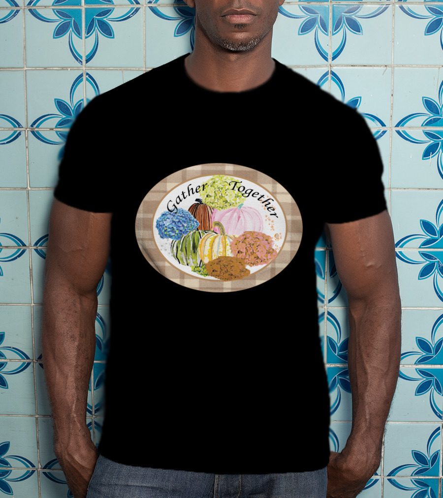 Gather Together Pumpkin Plaid Thanksgiving T-Shirt