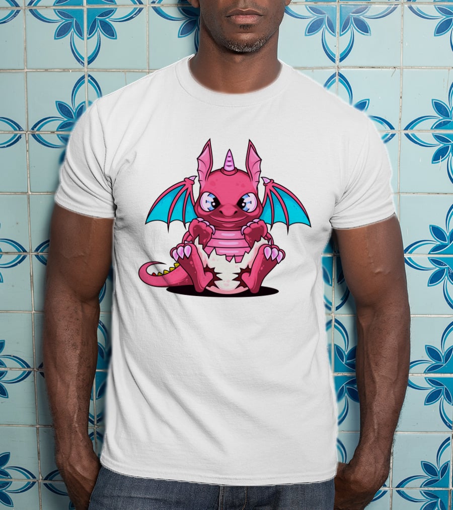 Pink Dragon Cute Cerulean Winged Hatchling T-Shirt
