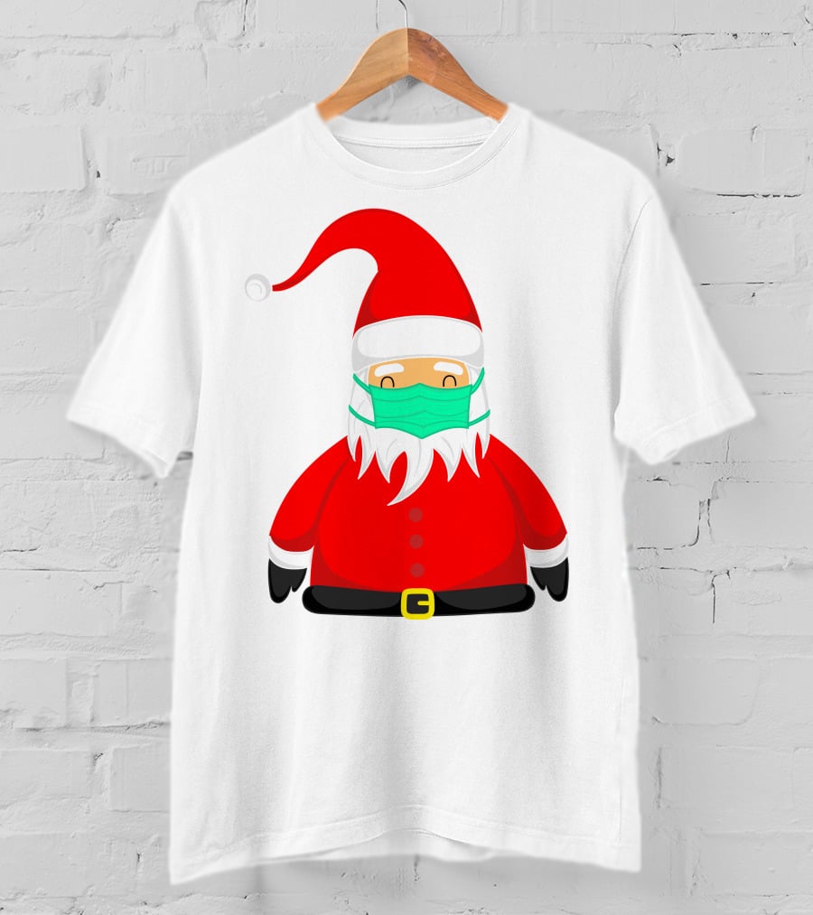 Santa Claus Wearing Green Face Mask T-Shirt