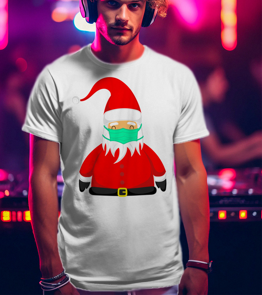 Santa Claus Wearing Green Face Mask T-Shirt