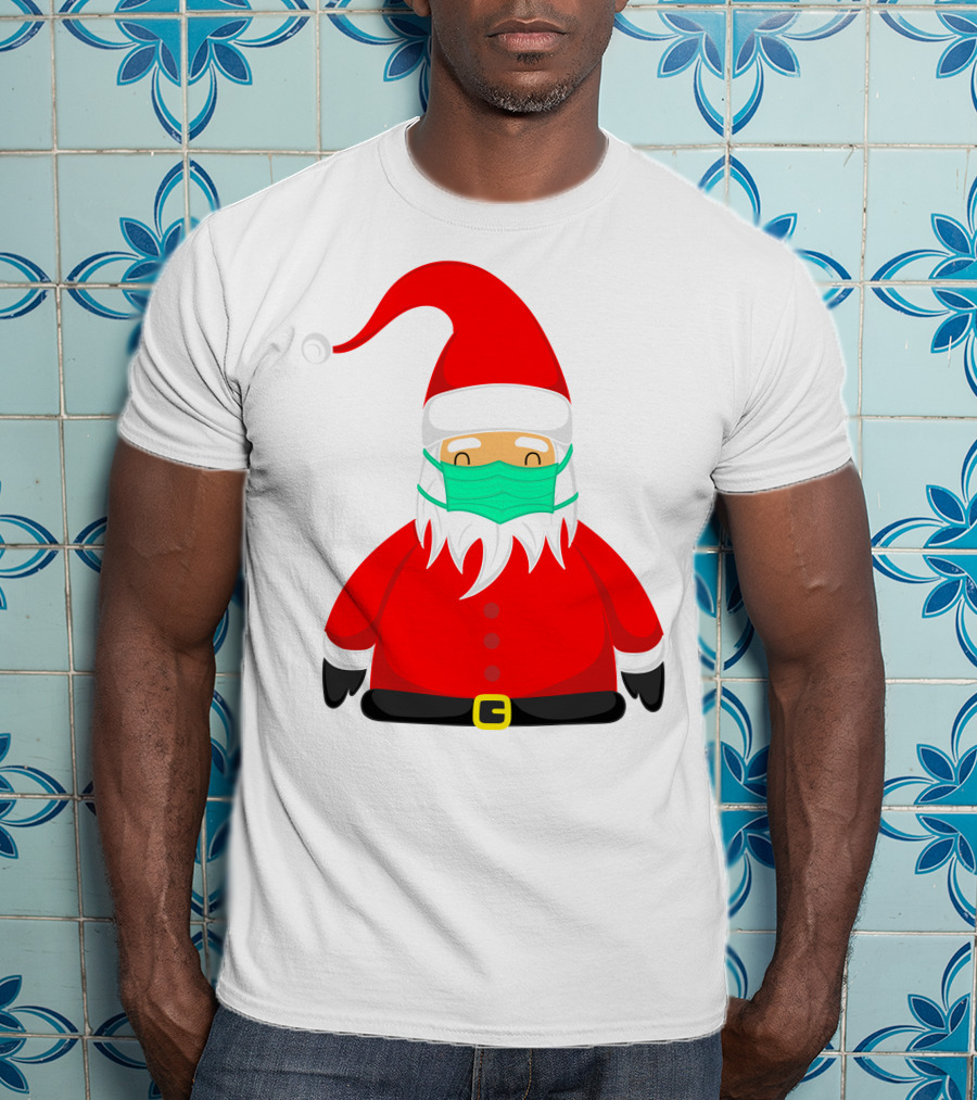 Santa Claus Wearing Green Face Mask T-Shirt