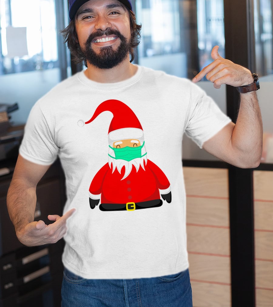 Santa Claus Wearing Green Face Mask T-Shirt