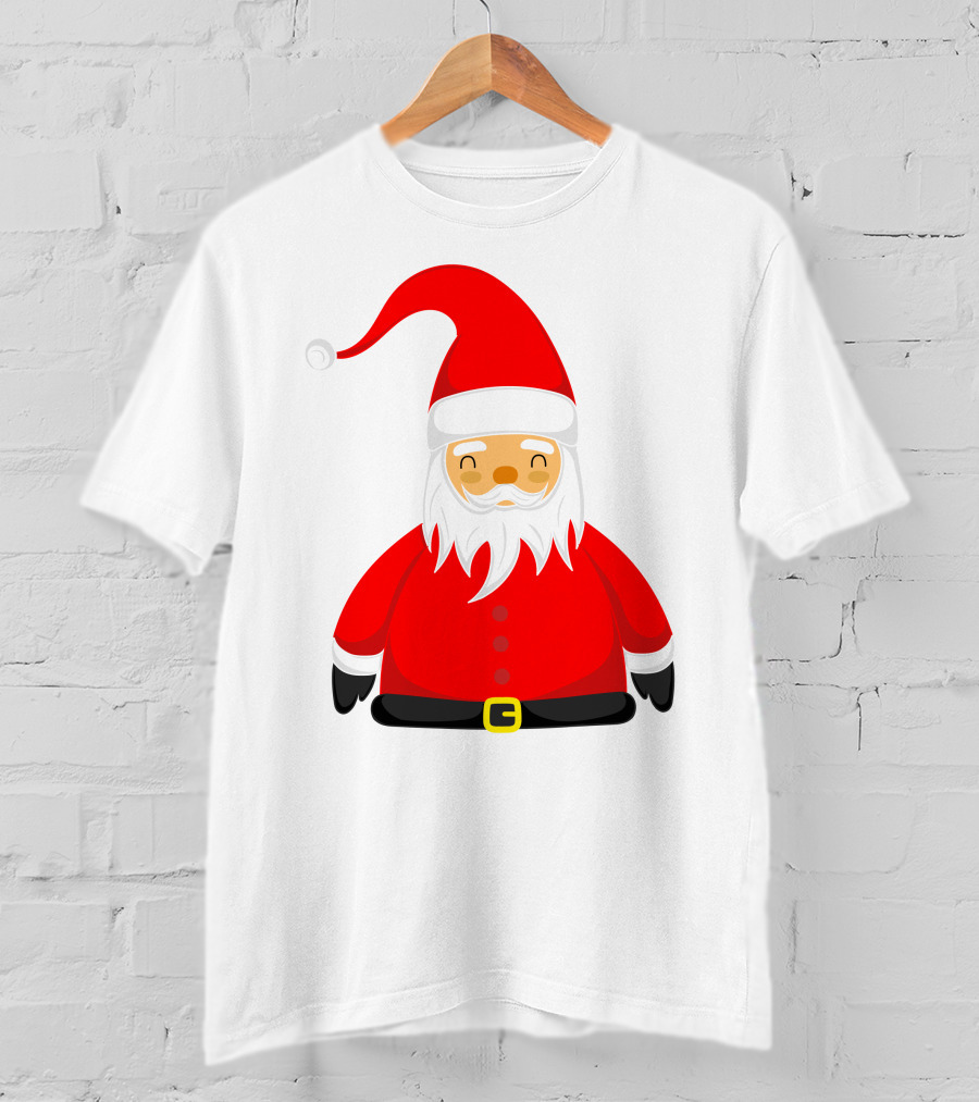 Santa Claus Outfit On Christmas Cartoon T-Shirt