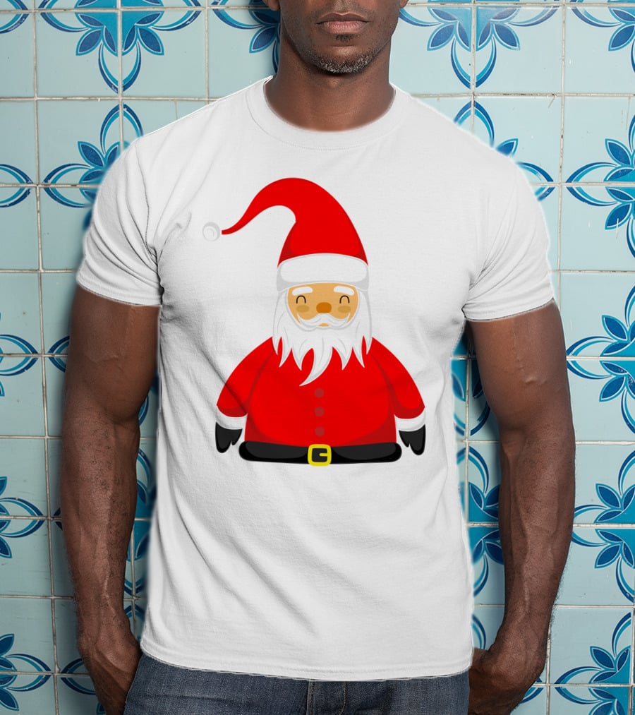 Santa Claus Outfit On Christmas Cartoon T-Shirt