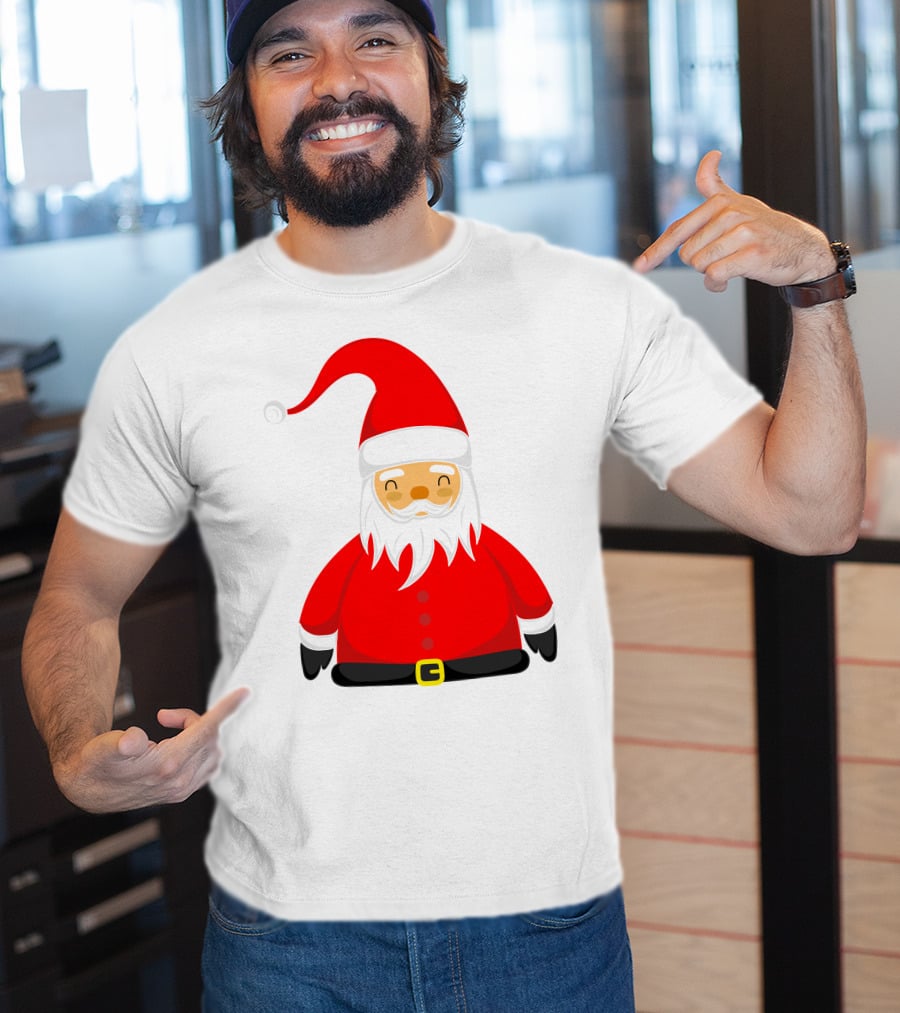 Santa Claus Outfit On Christmas Cartoon T-Shirt