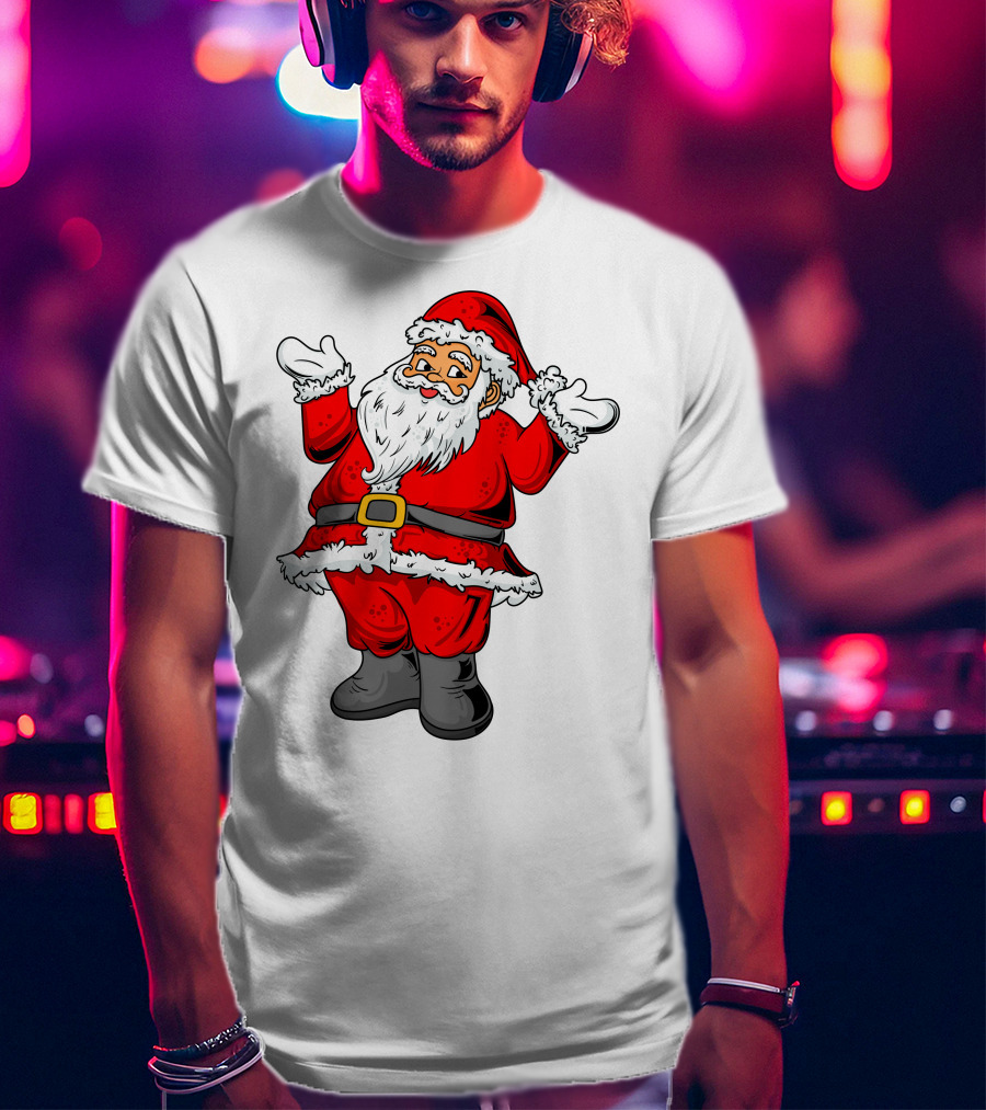 Funny Santa Claus Hands Up In Classic Red Suit T-Shirt