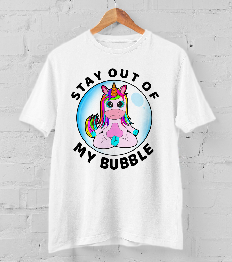 Stay Out Of My Bubble Rainbow Baby Unicorn T-Shirt