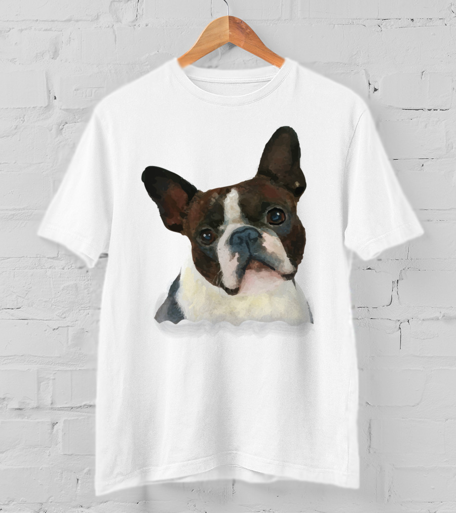 Watercolor French Bulldog Head T-Shirt
