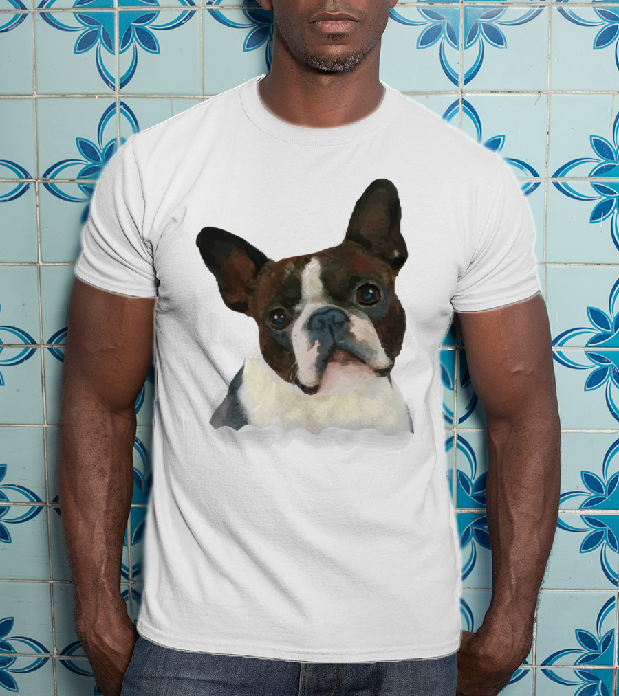 Watercolor French Bulldog Head T-Shirt
