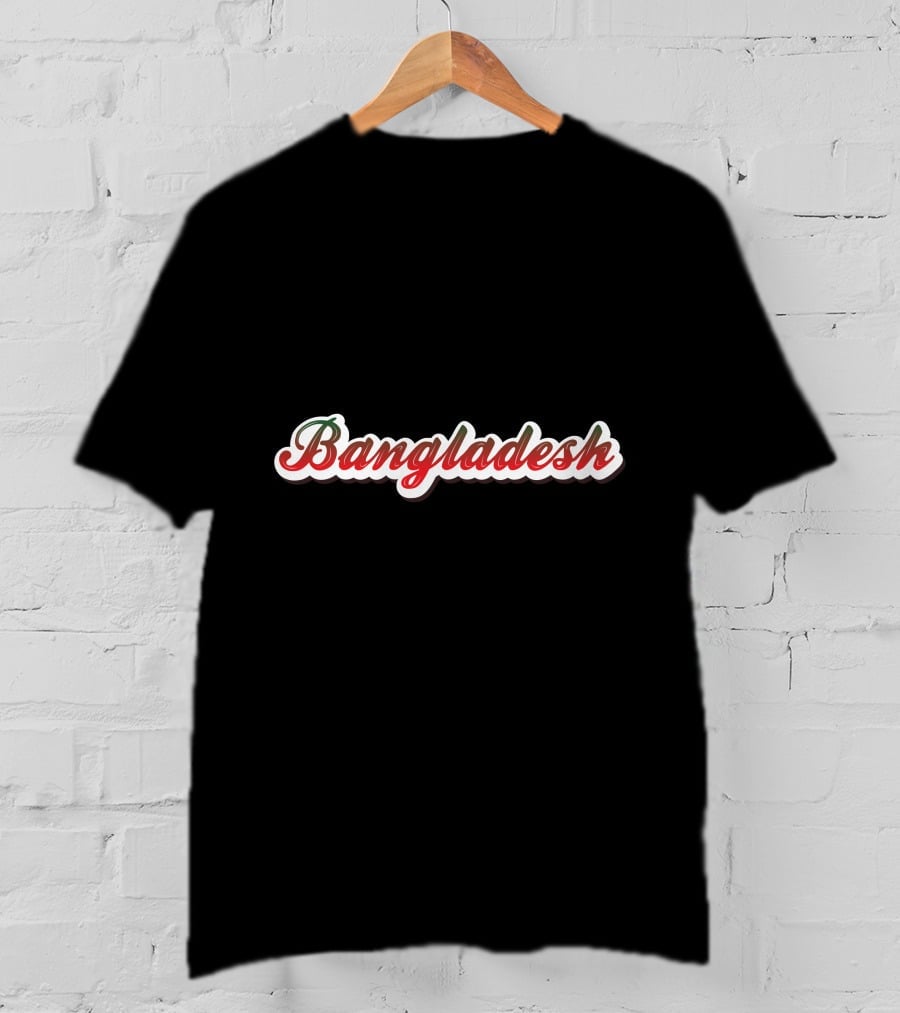 Bangladesh Green Red Script Font T-Shirt