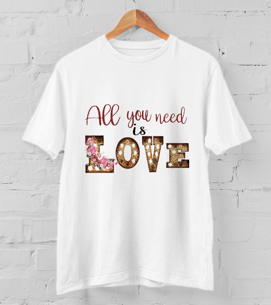 All You Need Is Love Floral Marquee Lights T-Shirt