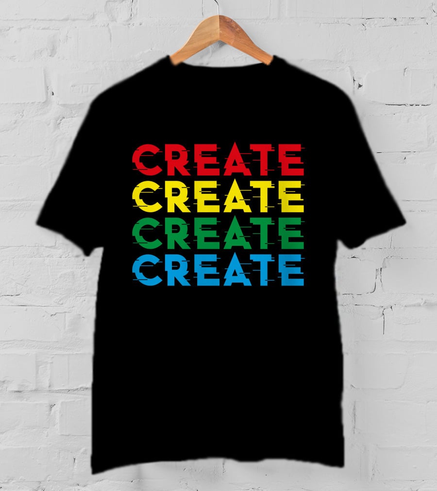 Colorful Stack Create Create Create Create T-Shirt