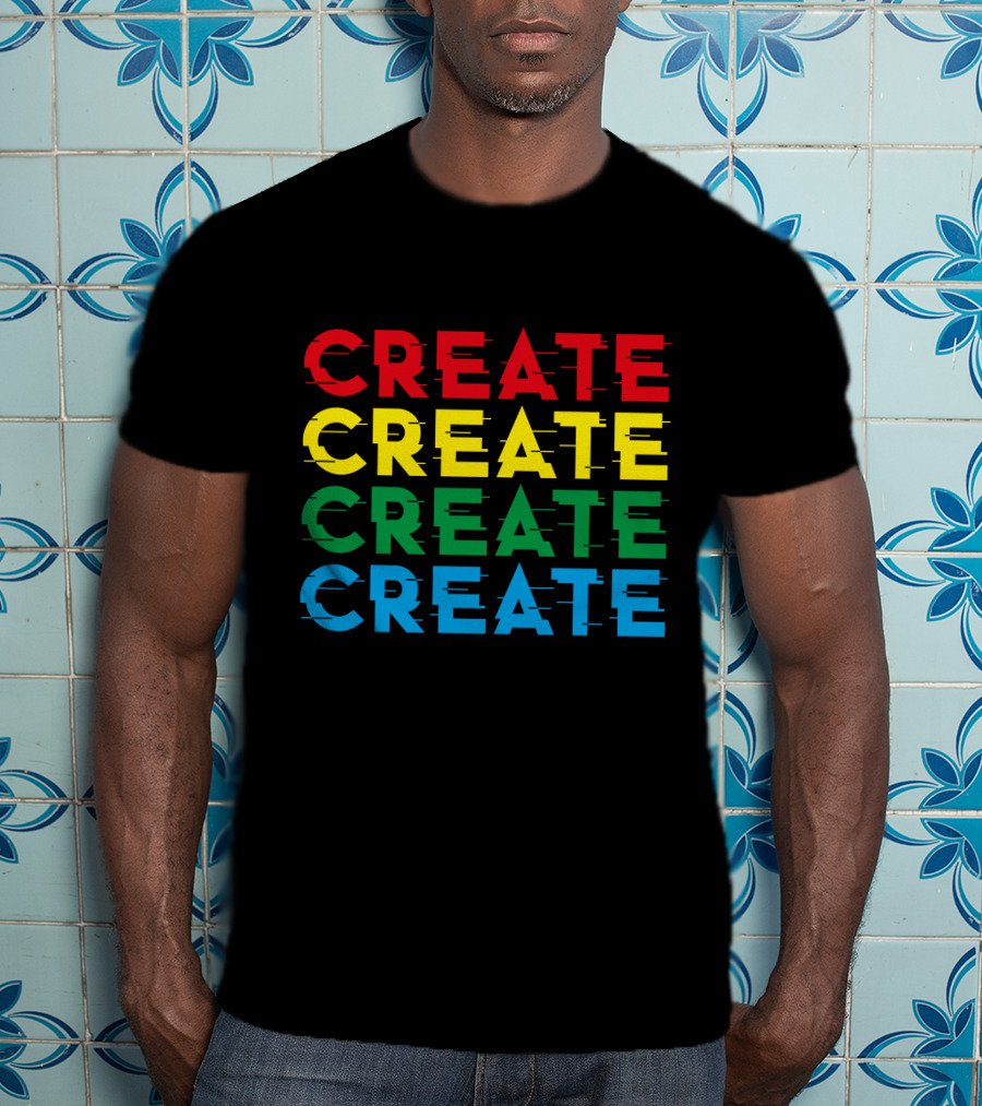 Colorful Stack Create Create Create Create T-Shirt