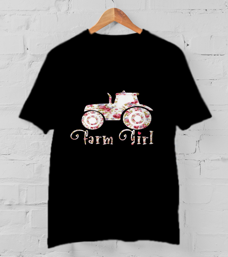 Farm Girl Floral Tractor T-Shirt