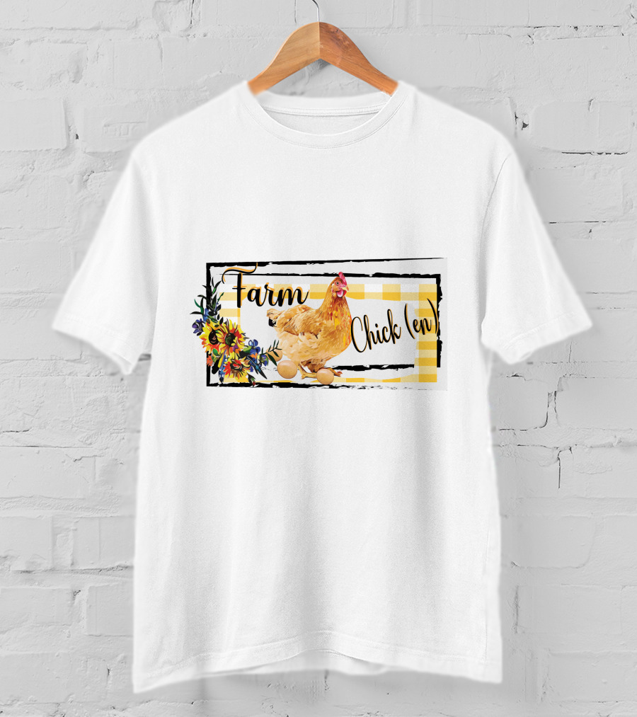 Farm Chicken Sunflower Fall Thanksgiving T-Shirt