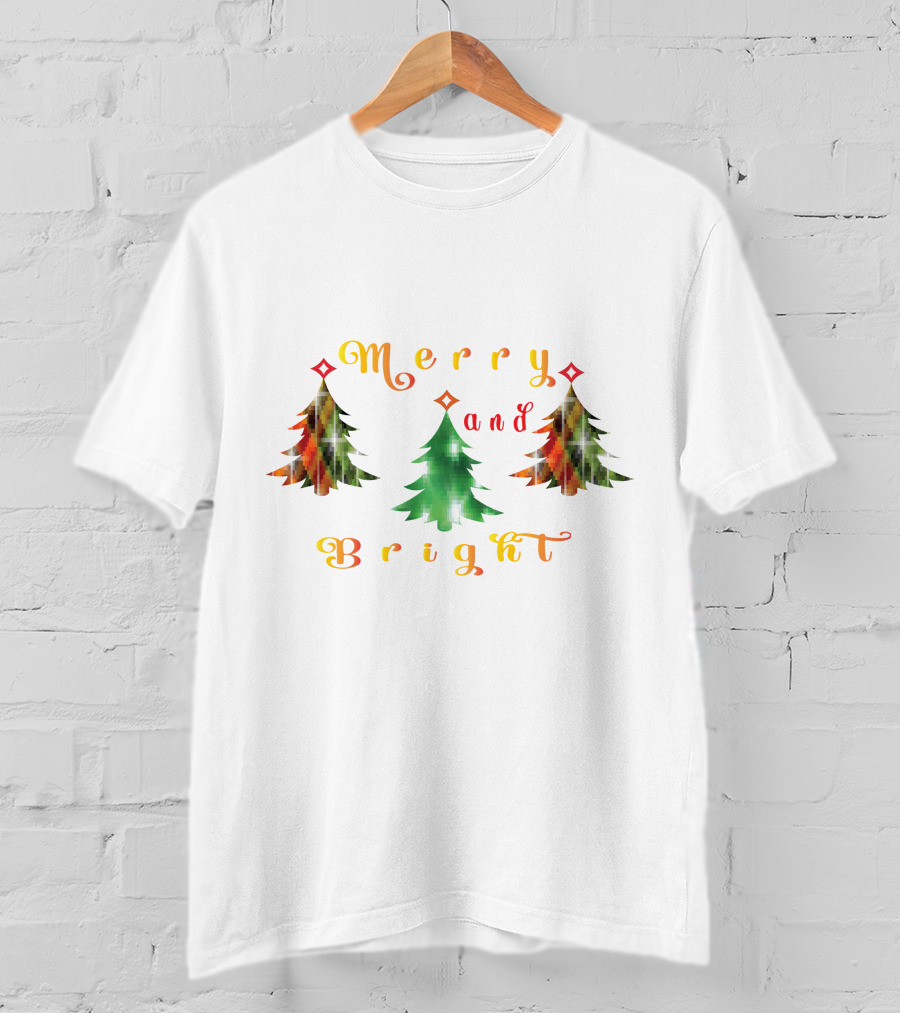 Merry And Bright Christmas Trees T-Shirt