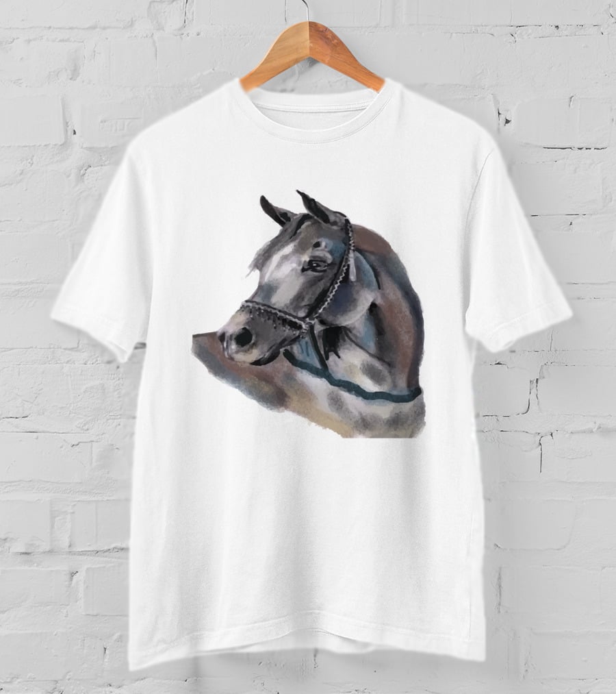 Watercolor Portrait Of Arabian Horse Head T-Shirt