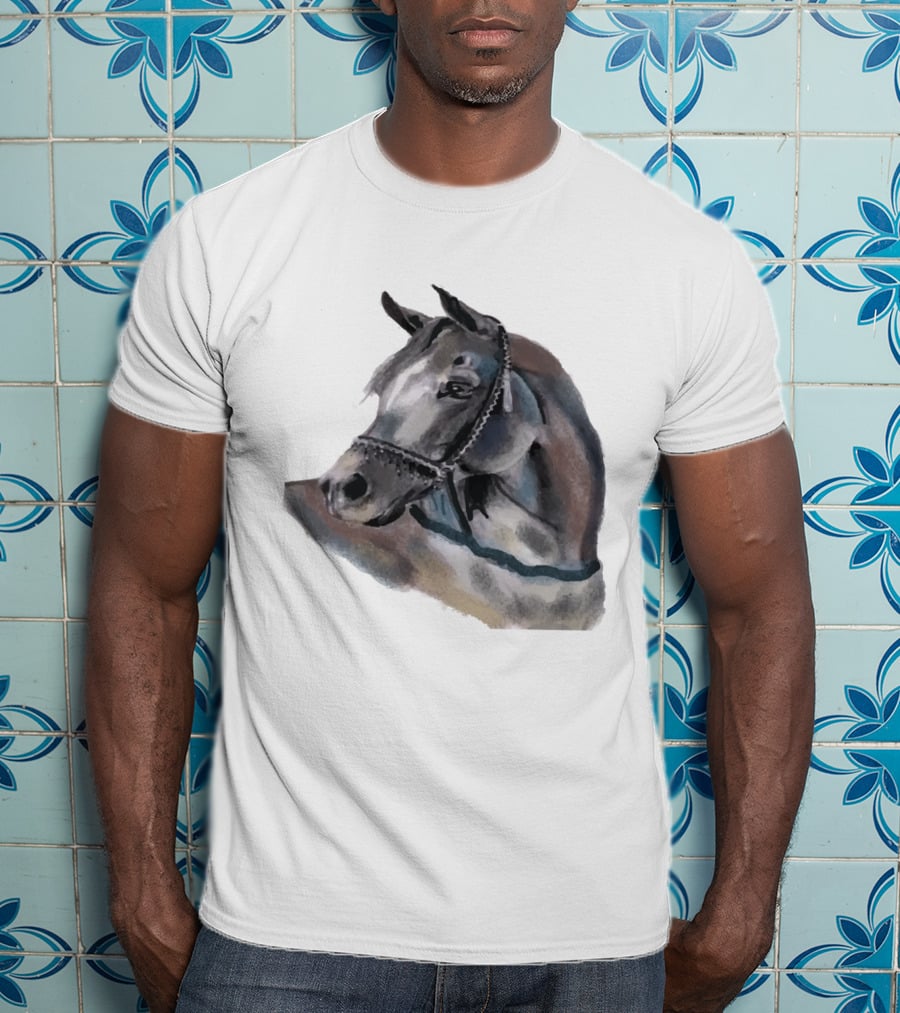 Watercolor Portrait Of Arabian Horse Head T-Shirt