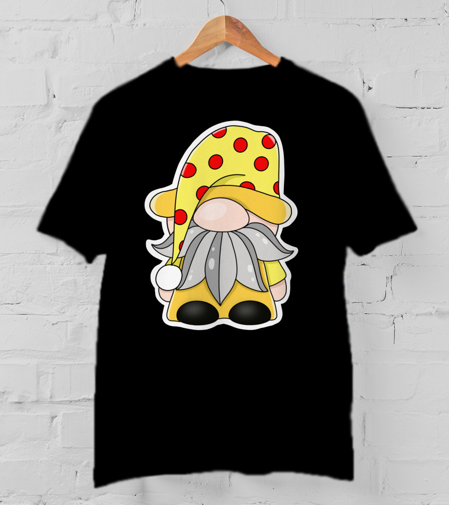 Funny Gnomes Yellow Red Polka Dot Hat T-Shirt