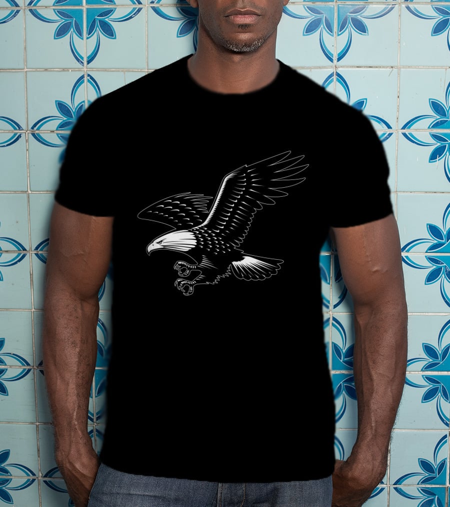 Eagle Outline Majestic Soaring Bird T-Shirt