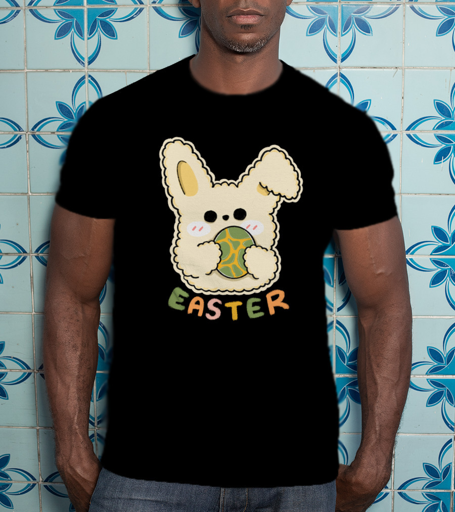Easter Bunny Holding Easter Egg Sticker T-Shirt